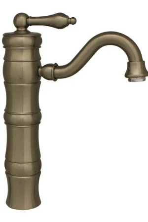 Price Drop Whitehaus Vintage III WHSL3-9724-BN Brushed Nickel Single Hole/Single Lever Elevated Lavatory Faucet With Traditional Spout