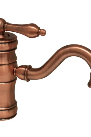 Free Returns Whitehaus Vintage III WHSL3-9722-ACO Antique Copper Single Hole/ Single Lever Lavatory Faucet With Traditional Spout and Pop-up Waste
