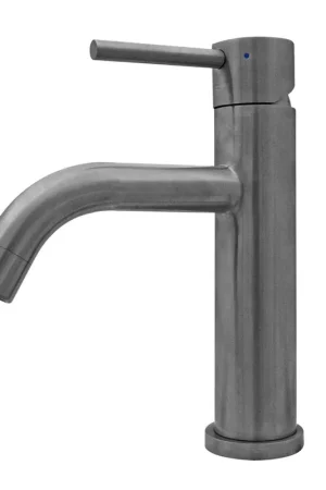 New Arrival Whitehaus Waterhaus WHS8601-SB-GM Gunmetal Lead-Free Solid Stainless Steel Single Lever Elevated Lavatory Faucet