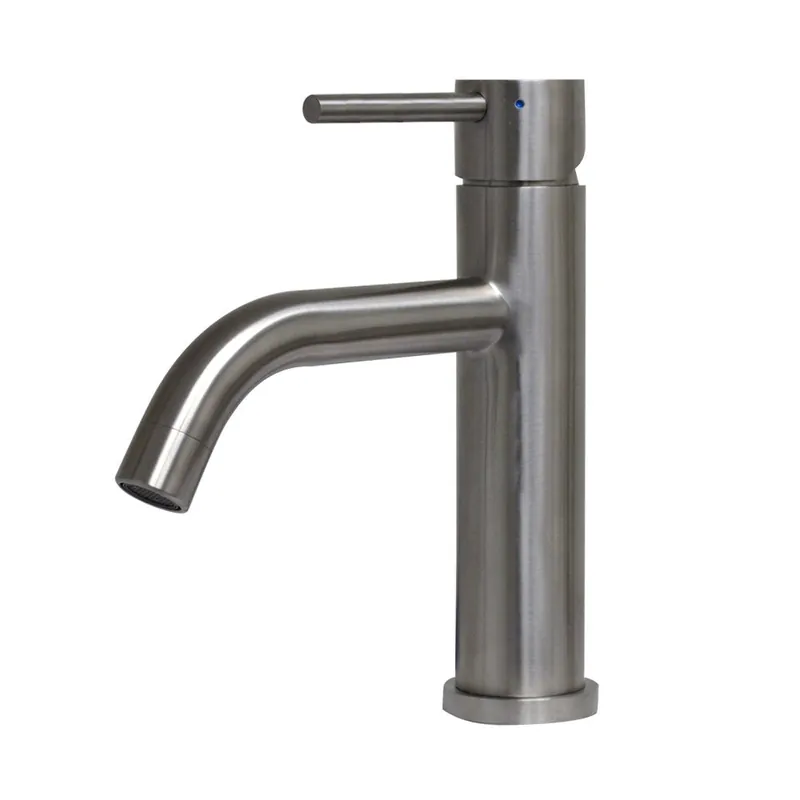 Whitehaus Waterhaus WHS8601-SB-BSS Lead-Free Solid Brushed Stainless Steel Single Lever Elevated Lavatory Faucet Wholesale