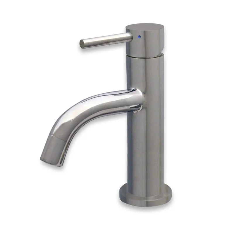 Deal Whitehaus Waterhaus WHS1010-SB-PSS Solid Polished Stainless Steel Single Lever Small Lavatory Faucet