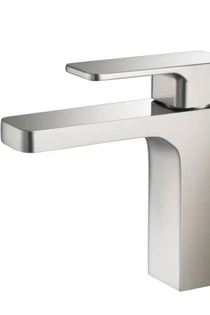 Blossom F01 118 5" x 6" Brushed Nickel Lever Handle Bathroom Sink Single Hole Faucet Editor’s Pick
