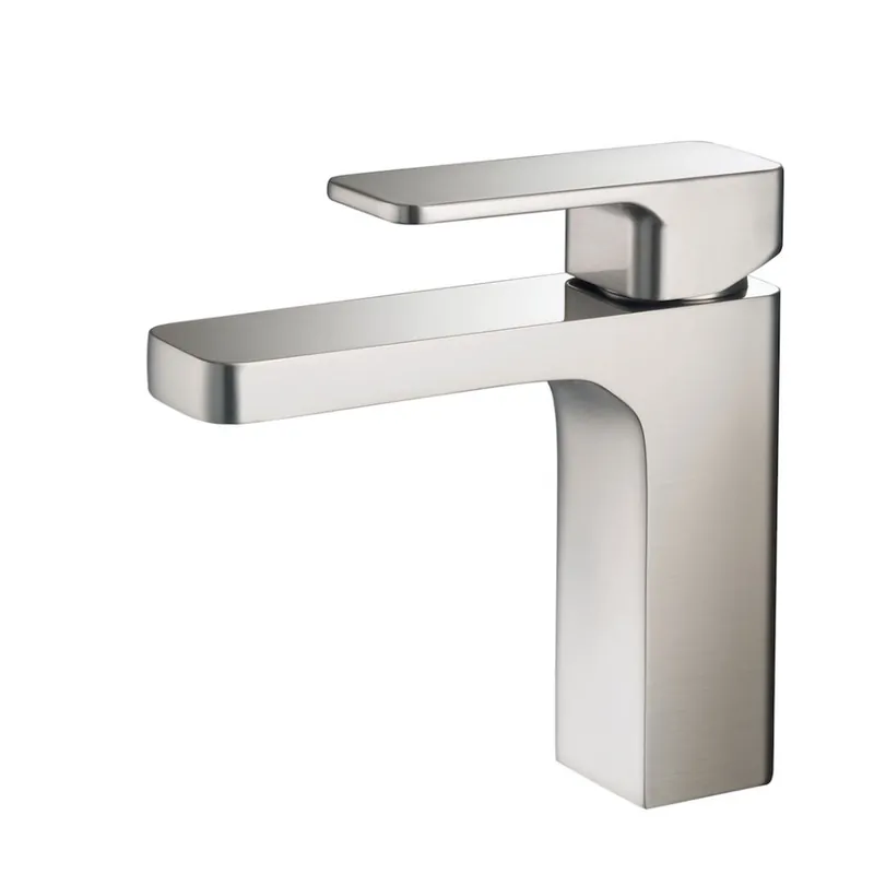 Blossom F01 118 5" x 6" Brushed Nickel Lever Handle Bathroom Sink Single Hole Faucet Editor’s Pick