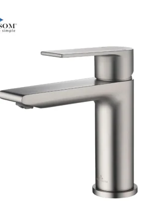 Mega Sale Blossom F01 102 5" x 6" Brushed Nickel Lever Handle Bathroom Sink Single Hole Faucet