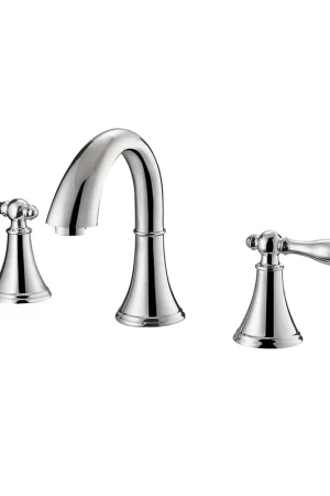 Vinnova Florence 7" Two Hole Polished Chrome 8" Widespread Low Arc Bathroom Sink Faucet Mega Sale