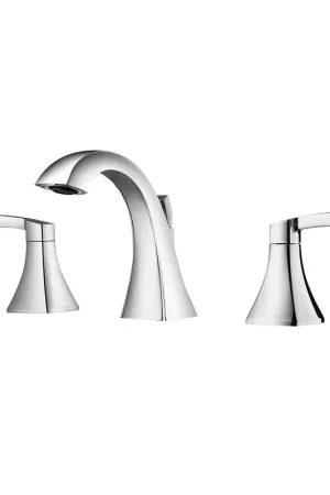Top Rated Vinnova Abbie 6" Two Hole Polished Chrome 8" Widespread Low Arc Bathroom Sink Faucet