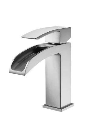 Don’t Miss Out Vinnova Liberty 6" Single Hole Satin Nickel Low Arc Waterfall Bathroom Sink Faucet
