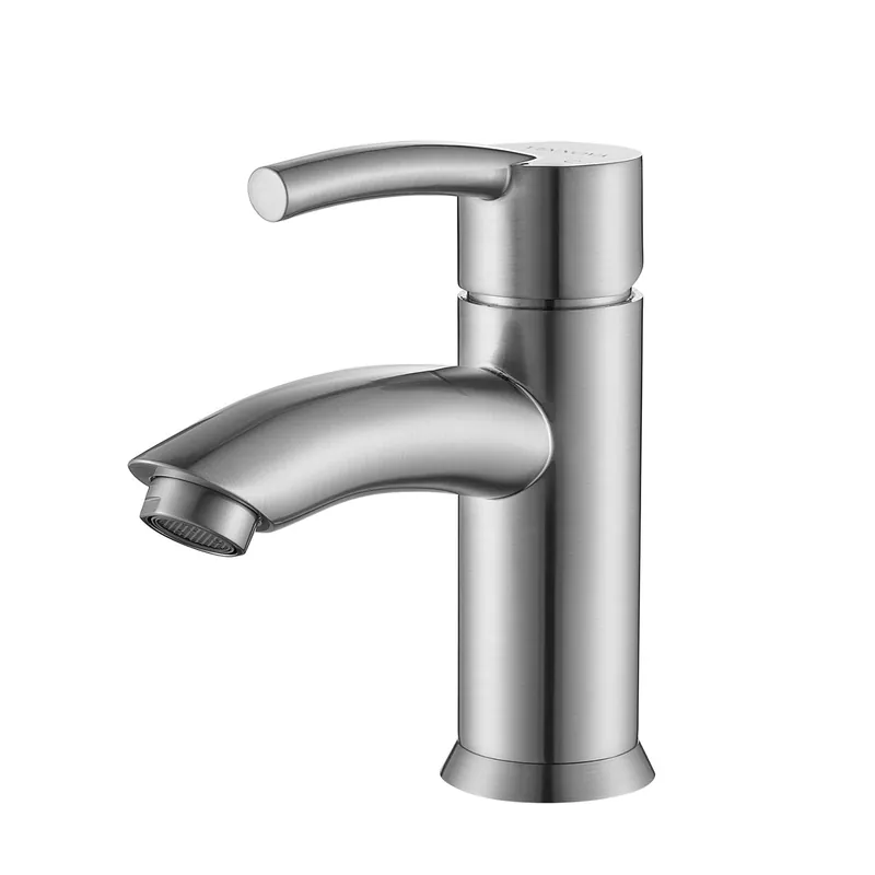 Reduced Price Vinnova Bliss 6" Single Hole Satin Nickel Low Arc Bathroom Sink Faucet