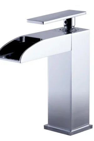 ALFI Brand AB1598-PC Polished Chrome Single Hole Waterfall Brass Bathroom Sink Faucet With Single Lever Handmade