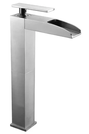 ALFI Brand AB1597-BN Brushed Nickel Vessel Waterfall Spout Brass Bathroom Sink Faucet With Single Lever Popular
