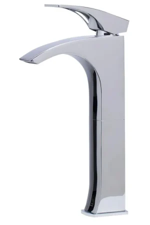 ALFI Brand AB1587-PC Polished Chrome Vessel Curved Spout Brass Bathroom Sink Faucet With Single Lever Bargain