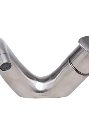 ALFI Brand AB1572-BN Brushed Nickel Wave Spout Brass Bathroom Sink Faucet With Single Lever Free Shipping