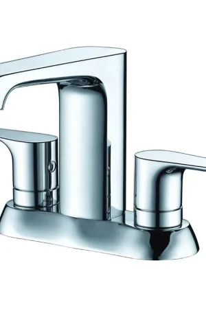 ALFI Brand AB1493-PC Polished Chrome Centerset Brass Bathroom Sink Faucet With Two Lever Handles Affordable