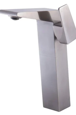 ALFI Brand AB1475-BN Brushed Nickel Vessel Square Spout Brass Bathroom Sink Faucet With Single Lever Shop Now