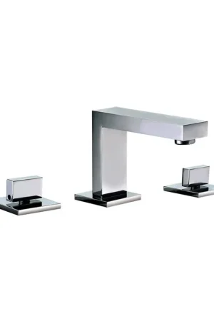 ALFI Brand AB1322-PC Polished Chrome Widespread Square Spout Brass Bathroom Sink Faucet With Double Knob Fan Favorite