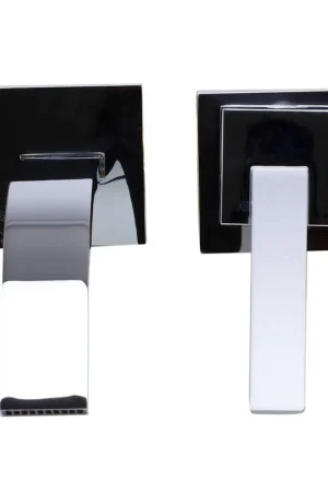 ALFI Brand AB1256-PC Polished Chrome Wall-Mounted Square Curved Spout Brass Bathroom Sink Faucet With Single Lever Same Day Shipping