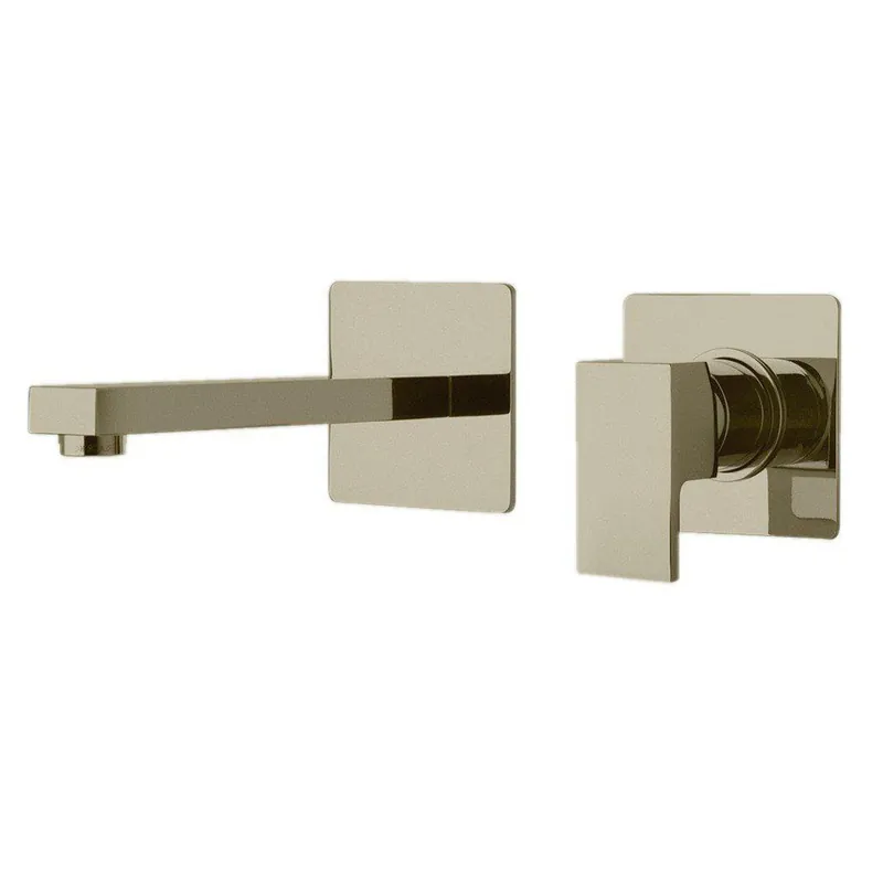 LaToscana Quadro Brushed Nickel Wall-Mounted Lavatory Faucet With Lever Handle Final Sale