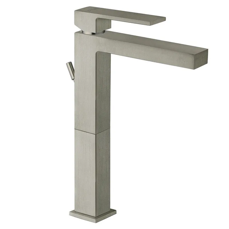 LaToscana Quadro Brushed Nickel Tall Single Lever Handle Lavatory Vessel Faucet Free Shipping