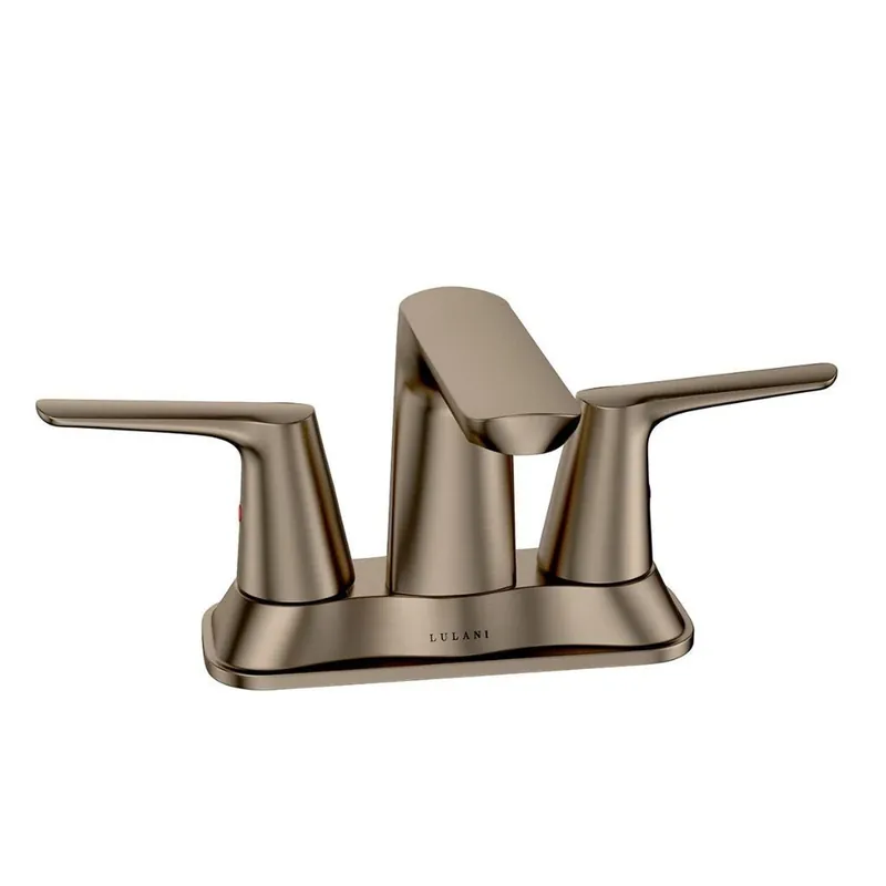 Lulani Bora Bora Brushed Nickel 1.2 GPM Two Handle Centerset Faucet With Drain Assembly Worldwide Shipping