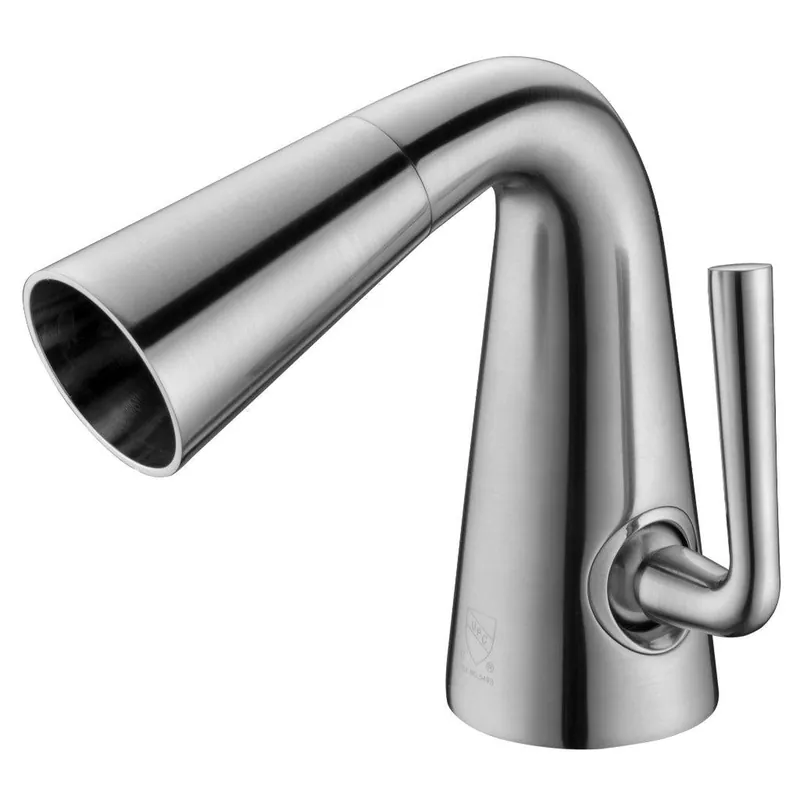 ALFI Brand AB1788-BN Brushed Nickel Single Hole Cone Waterfall Spout Brass Bathroom Sink Faucet With Single Lever Next Day Delivery