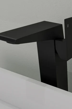 ALFI Brand AB1475-BM Black Matte Vessel Square Spout Brass Bathroom Sink Faucet With Single Lever Price Drop