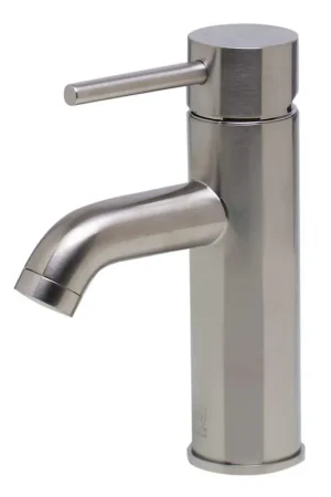 ALFI Brand AB1433-BN Brushed Nickel Single Hole Round Spout Brass Bathroom Sink Faucet With Single Lever Place Order