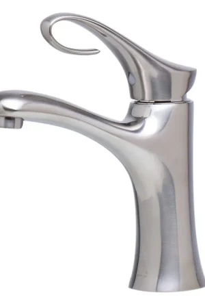 ALFI Brand AB1295-BN Brushed Nickel Single Hole Brass Bathroom Sink Faucet With Curled Single Lever Express Delivery