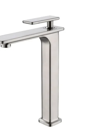 Vanity Art 12" Brushed Nickel Single Hole Dazzling Mirror-Like Look Modern Bathroom Vessel Sink Faucet Budget