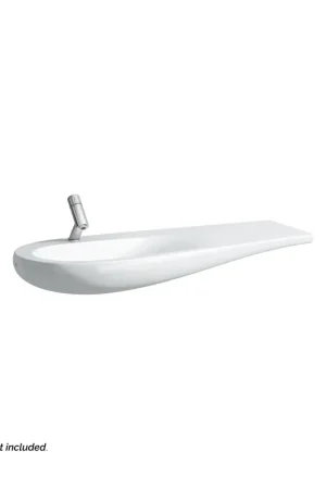 Factory Price Laufen IlBagnoAlessi 47" x 20" White Wall-Mounted Shelf- Right Bathroom Sink With Faucet Hole