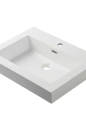 Secure Checkout Blossom 20" x 18" White Rectangular Acrylic Vanity Top With Integrated Single Sink And Overflow