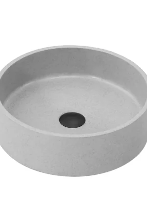 Vinnova Moguer 15" Grey Concrete Circular Vessel Bathroom Sink Limited Time