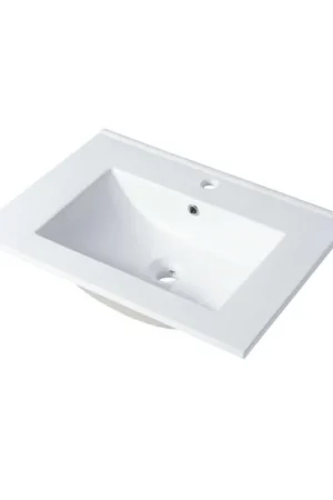 Blossom Sydney 24" x 18" White Rectangular Ceramic Vanity Top With Integrated Single Sink And Overflow Trusted Brand