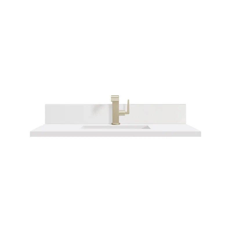 Crafted James Martin Vanities 36" Single Top 3 cm White Zeus Quartz With Backsplash & Sink