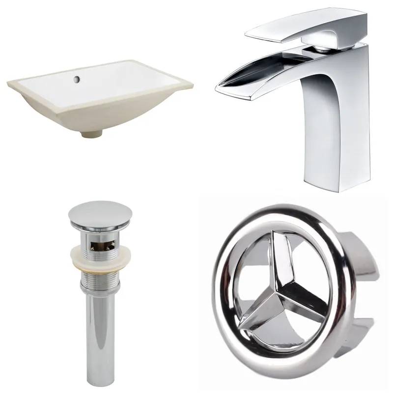 Best Seller American Imaginations AI-26065 21" White Rectangular Ceramic Undermount Bathroom Sink Set