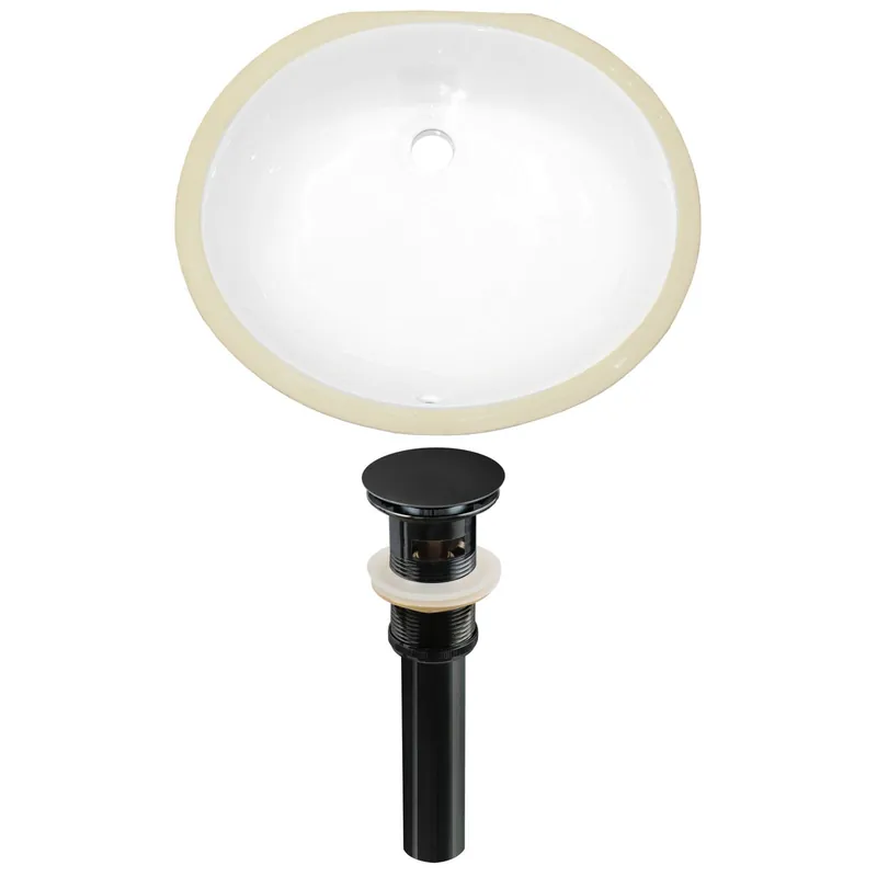 Buy Today American Imaginations AI-24840 20" White Oval Ceramic Undermount Bathroom Sink Set