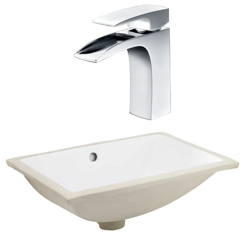 Hot Picks American Imaginations AI-23099 21" White Rectangular Ceramic Undermount Bathroom Sink Set