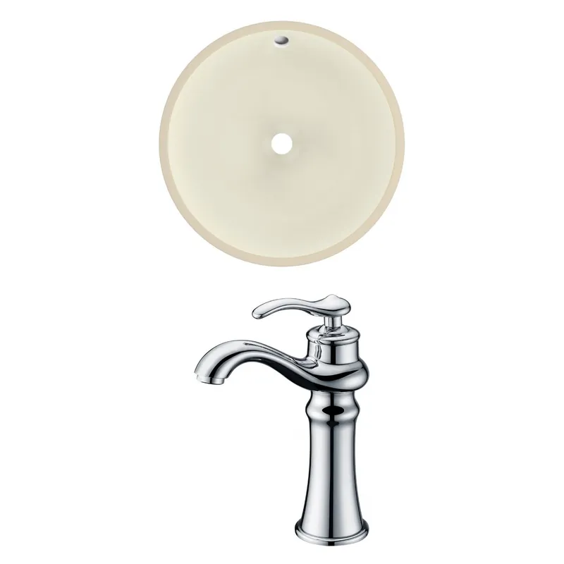 American Imaginations AI-22852 16" Biscuit Round Ceramic Undermount Bathroom Sink Set Price Drop