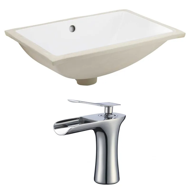 American Imaginations AI-22733 21" White Rectangular Ceramic Undermount Bathroom Sink Set Time-Limited