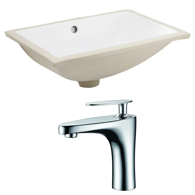 American Imaginations AI-22722 21" White Rectangular Ceramic Undermount Bathroom Sink Set Buy Today