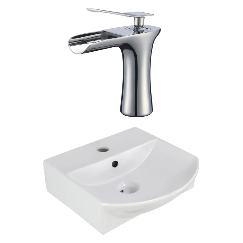 Shop Now American Imaginations AI-22620 14" White Rectangular Ceramic Above Counter Bathroom Vessel Sink Set