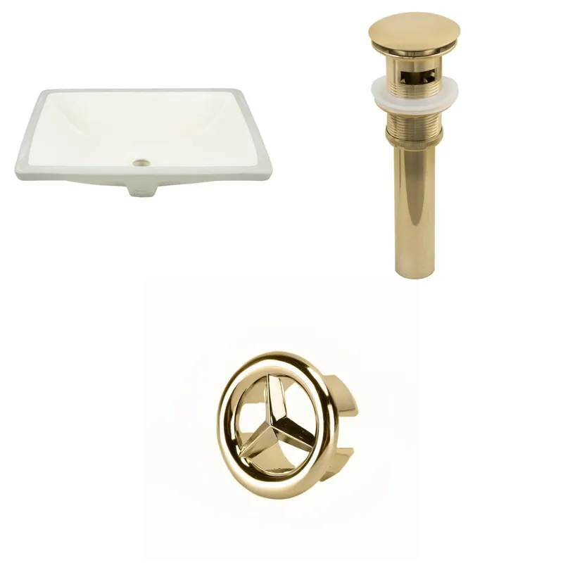 Low Price American Imaginations AI-20587 21" Biscuit Rectangular Ceramic Undermount Bathroom Sink Set