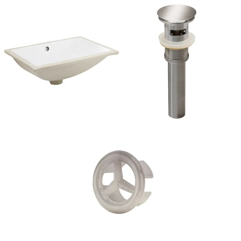 American Imaginations AI-20560 21" White Rectangular Ceramic Undermount Bathroom Sink Set Best Price