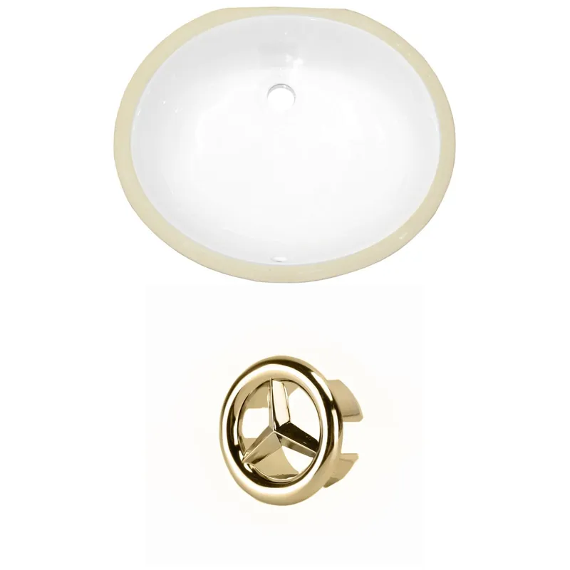 American Imaginations AI-20515 18" White Oval Ceramic Undermount Bathroom Sink Set Place Order