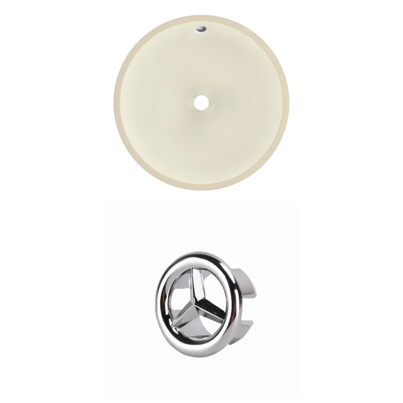 Authentic American Imaginations AI-20453 16" Biscuit Round Ceramic Undermount Bathroom Sink Set
