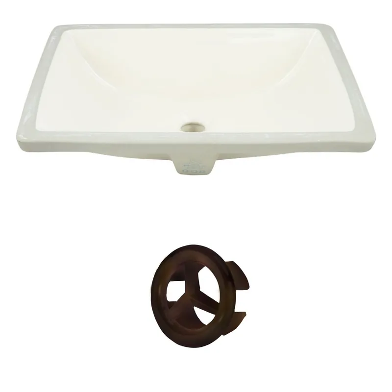 Top Rated American Imaginations AI-20436 21" Biscuit Rectangular Ceramic Undermount Bathroom Sink Set