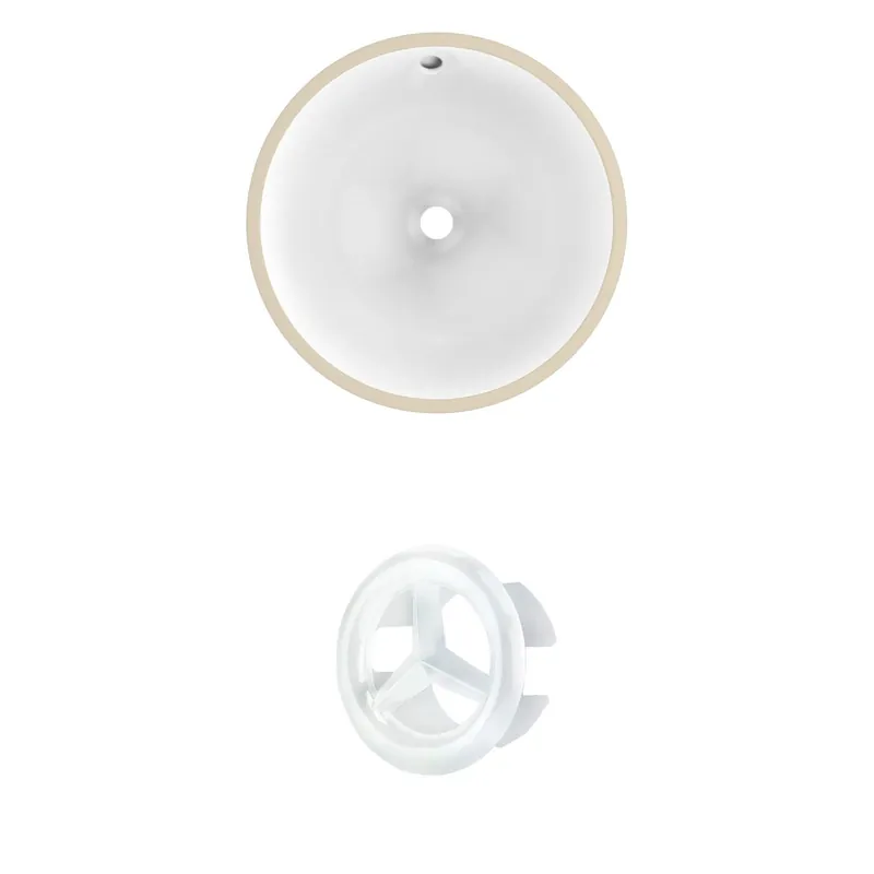 Discount American Imaginations AI-20415 17" White Round Ceramic Undermount Bathroom Sink Set