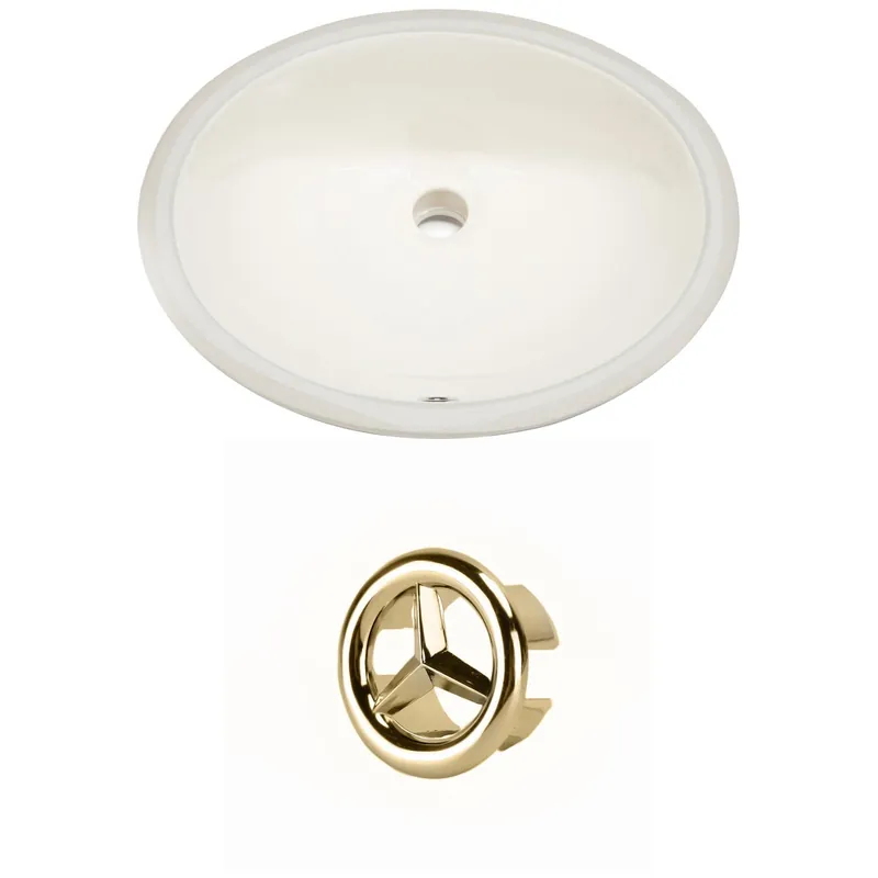 American Imaginations AI-20403 20" Biscuit Oval Ceramic Undermount Bathroom Sink Set Price Cut