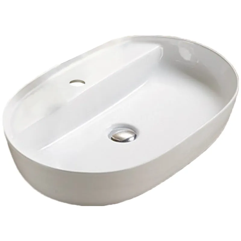 American Imaginations AI-27943 Oval White Ceramic Bathroom Vessel Sink with Enamel Glaze Finish Get Yours