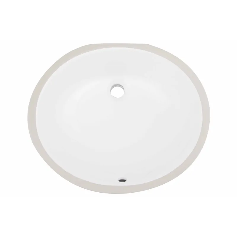 Weekend Sale American Imaginations AI-27731 Oval White Ceramic Bathroom Undermount Sink with Enamel Glaze Finish
