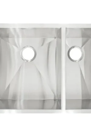 Worldwide Shipping LessCare Zero-Radius Undermount Stainless Steel Double Basin Kitchen Sink - LP3R